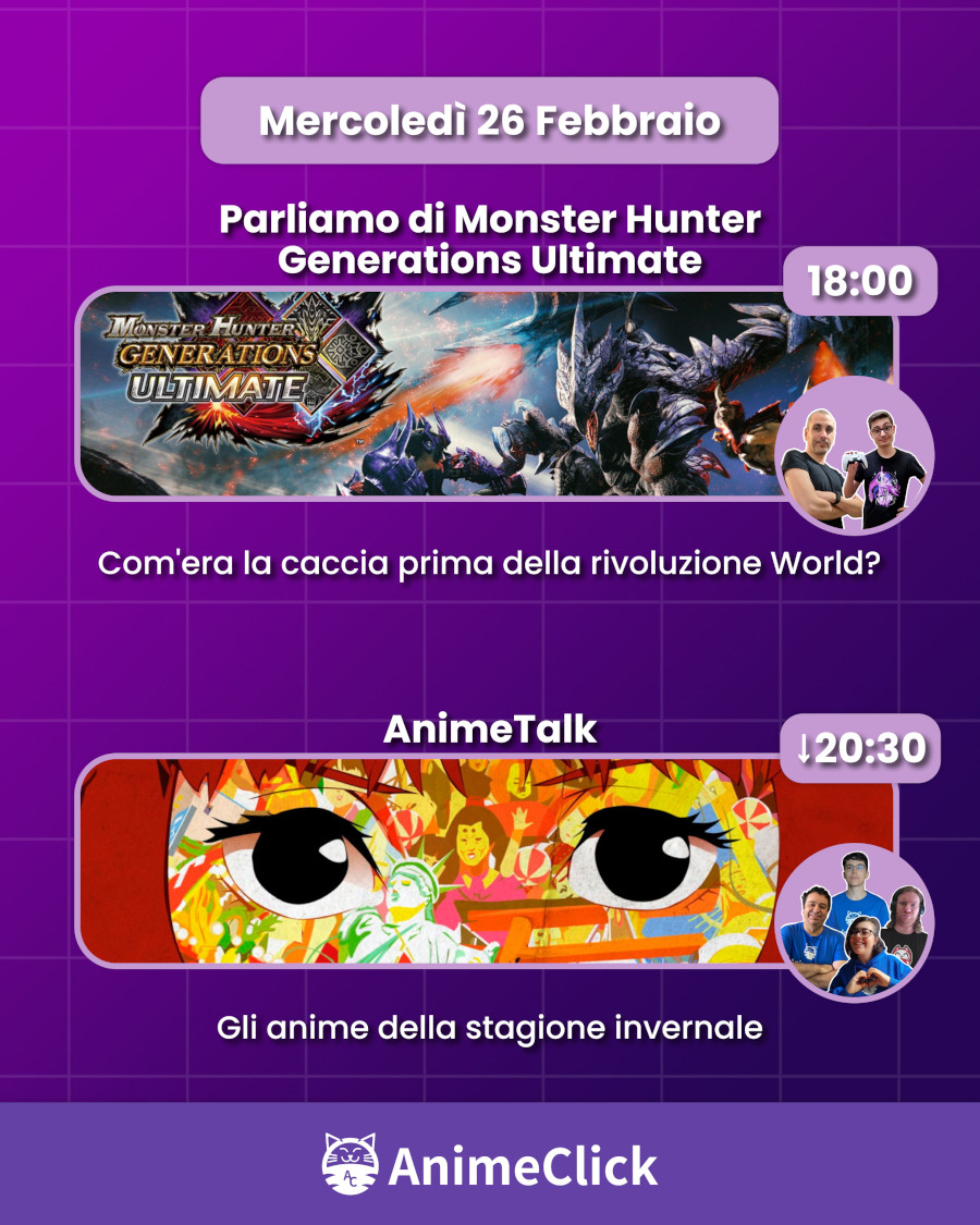 AnimeClick su Twitch: programma dal 24 febbraio al 2 marzo